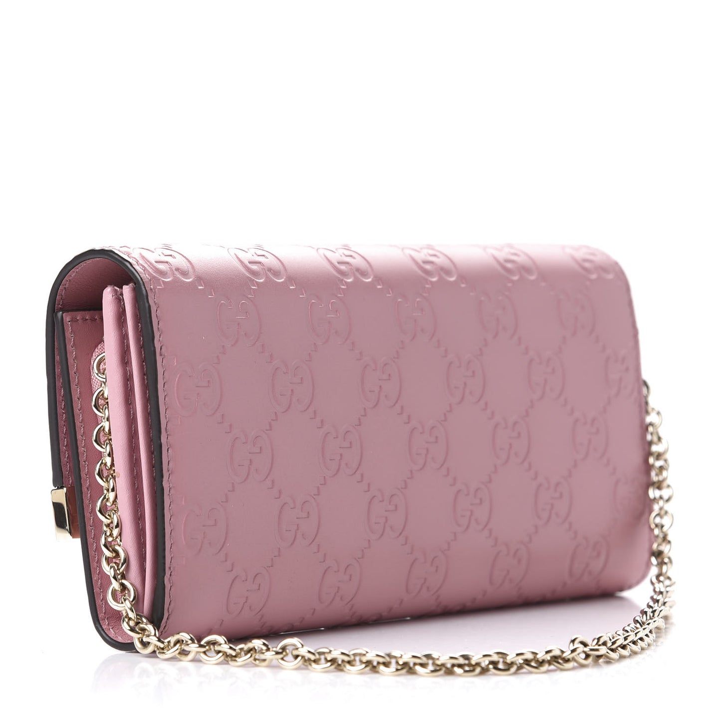 Guccissima Signature Dice Chain Wallet Carmine Rose