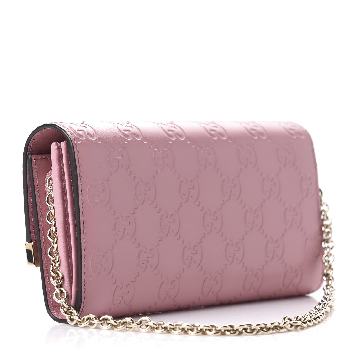 Gucci Guccissima Signature Dice Chain Wallet Carmine Rose 3 of 11