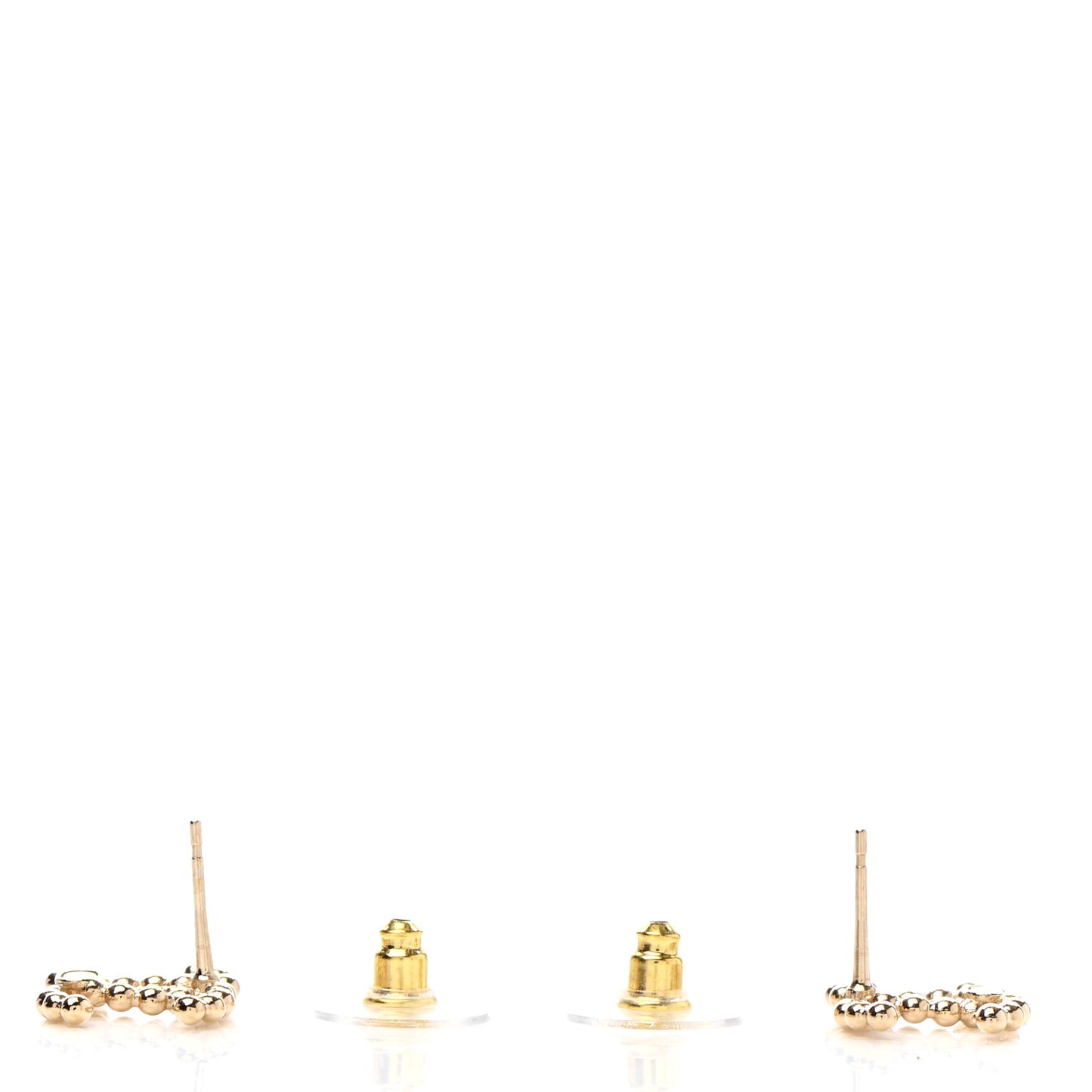 Metal Bead CC Earrings Gold
