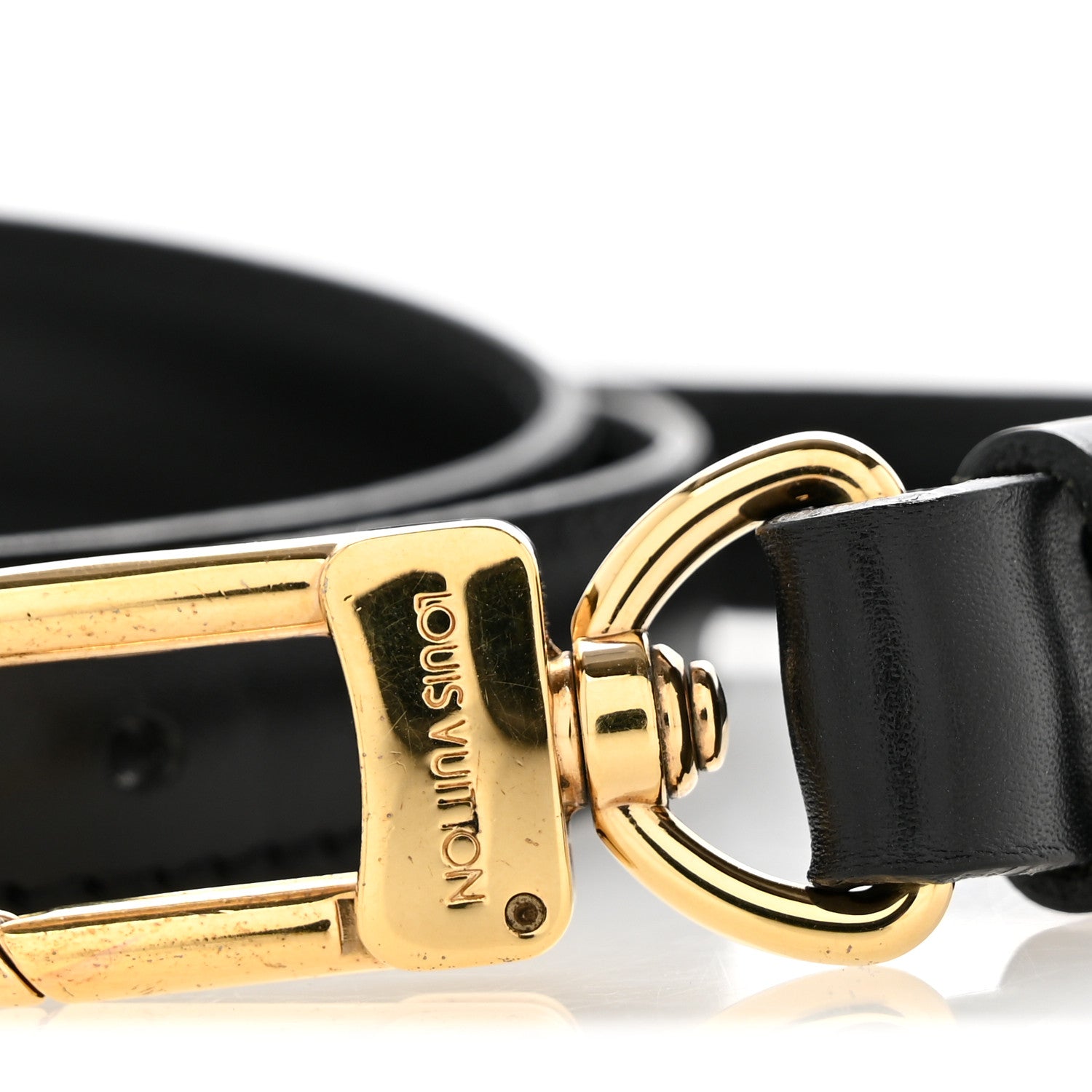 Louis Vuitton Calfskin 12mm Adjustable Shoulder Strap Black 4 of 5