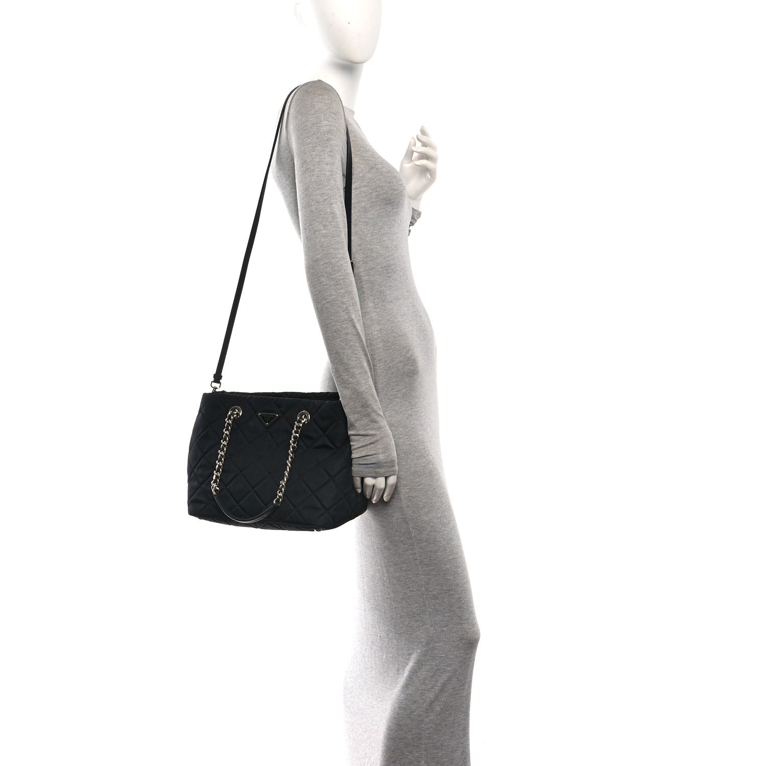 Prada Nylon Tessuto Impuntu Quilted Tote Black 2 of 11