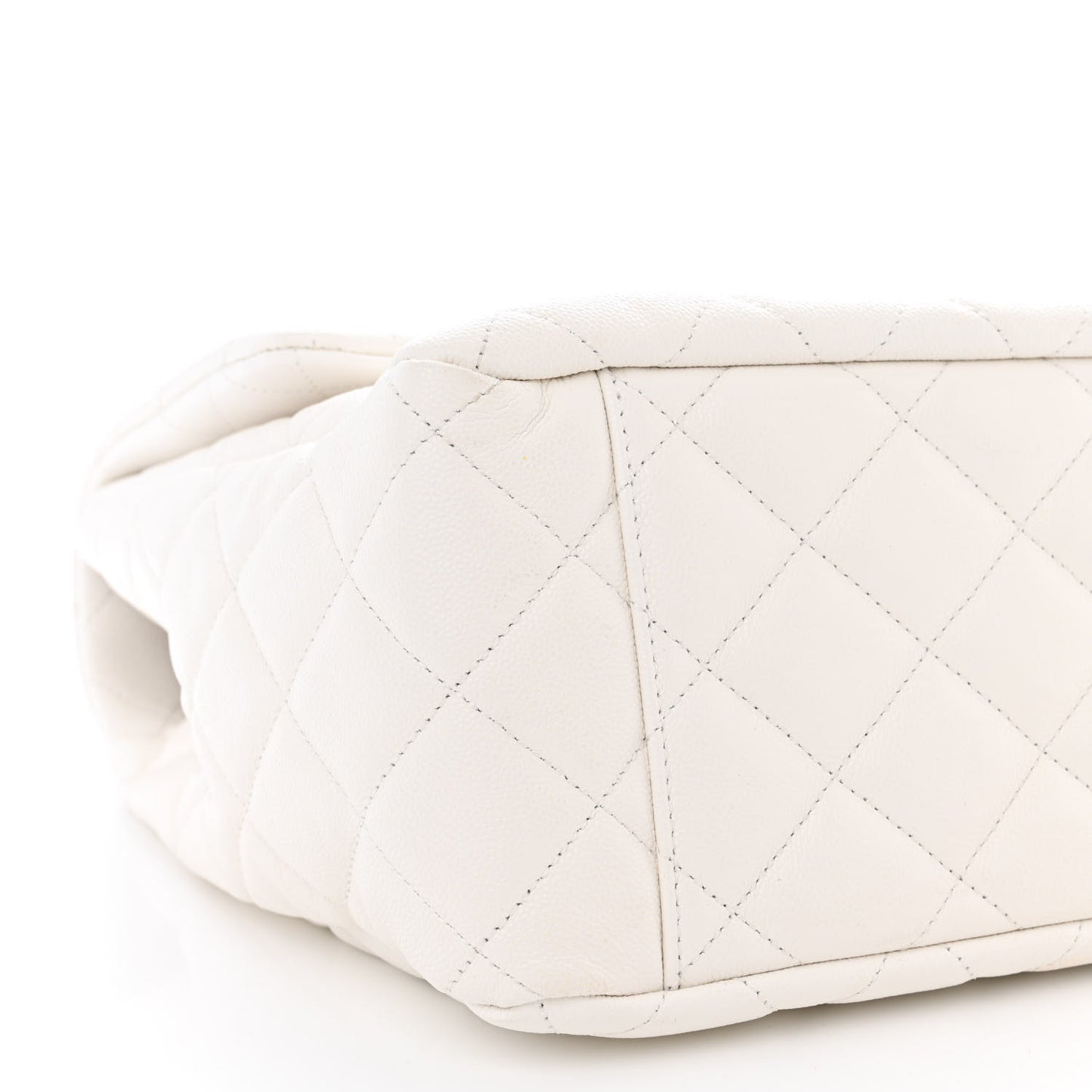 Caviar Quilted XXL Travel Flap Bag White
