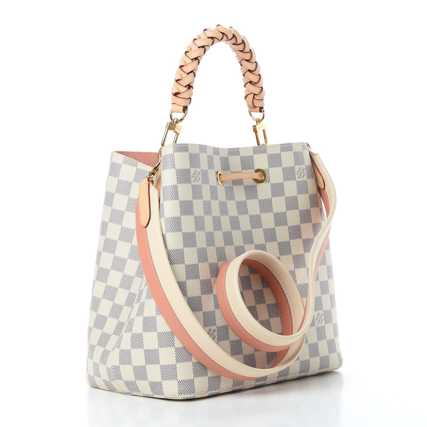 Damier Azur Braided Neonoe MM Peach Cream