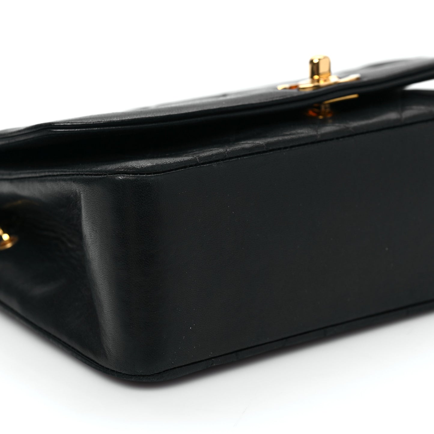 Lambskin Quilted Small Single Flap Black