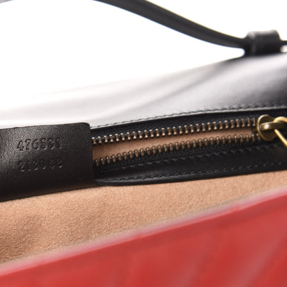 Gucci Calfskin Bamboo Trapuntata Queen Margaret Top Handle Bag Blue Agata Hibiscus Red Mystic White Sugar Pink 8 of 14