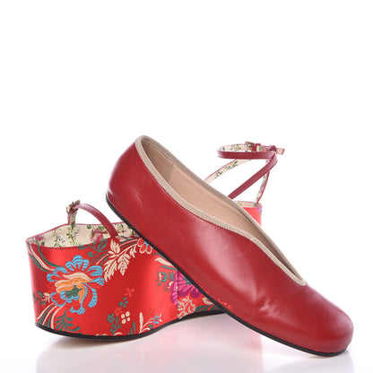 Gucci Malaga Kid Silk Hannelore Detachable Platform Slide 37 Hibiscus Red 5 of 18