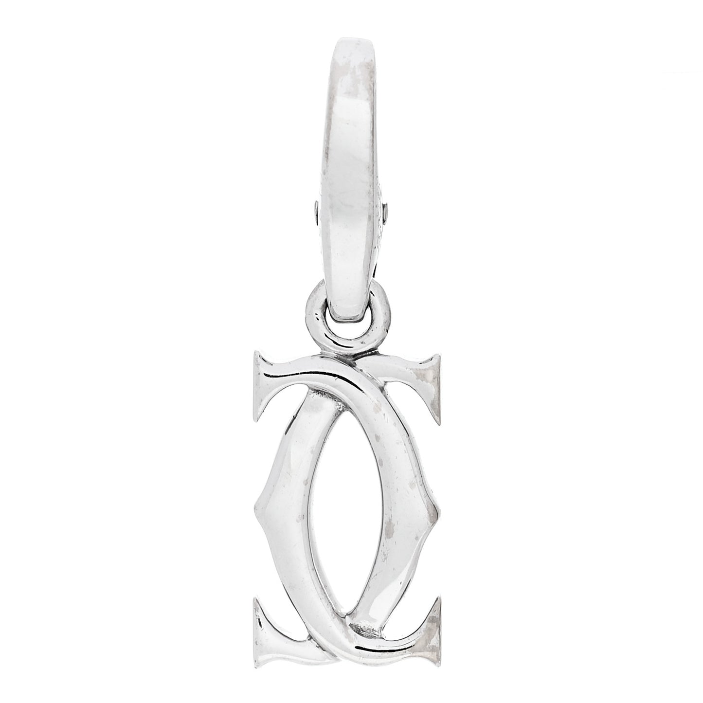 18K White Gold Logo Charm