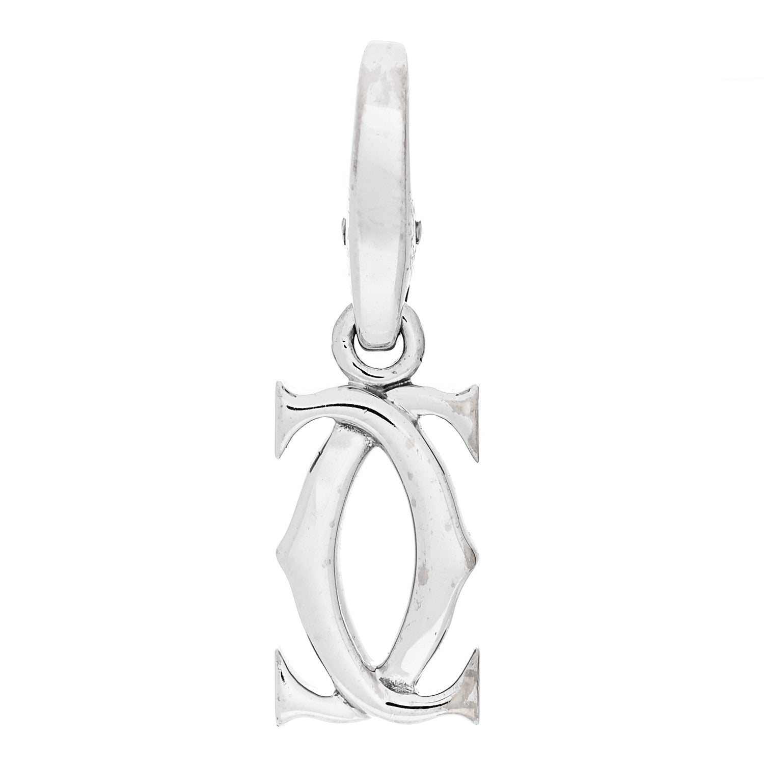 Cartier 18K White Gold Logo Charm 1 of 6