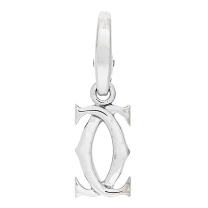 Cartier 18K White Gold Logo Charm 1 of 6
