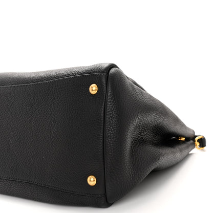 Prada Vitello Daino Shopping Satchel Black 9 of 9