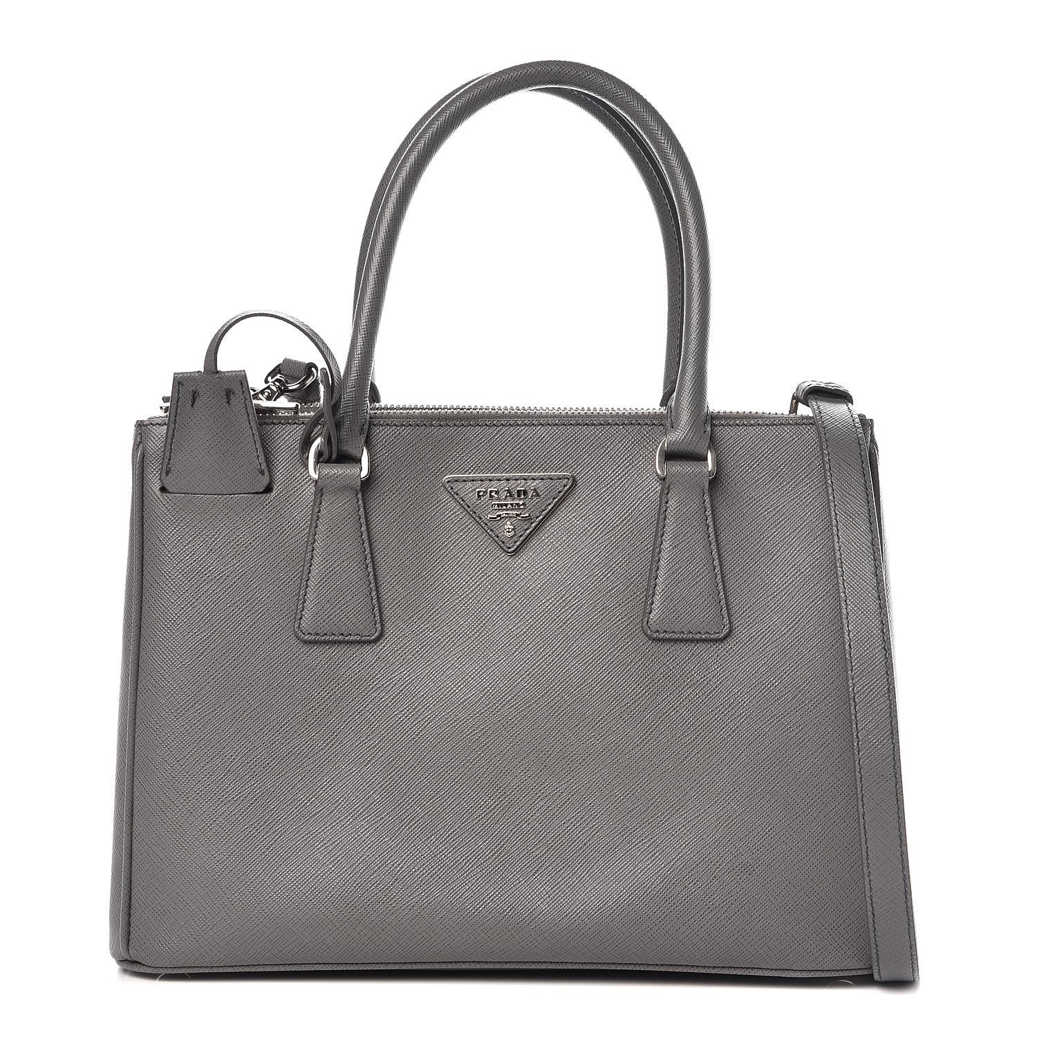 Prada Saffiano Small Galleria Double Zip Tote Marmo 359506