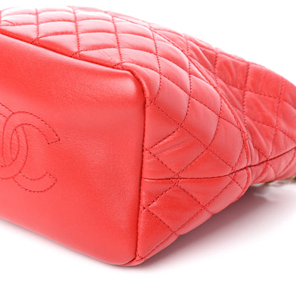 Chanel Lambskin Quilted Small Hobo Red 10 of 10