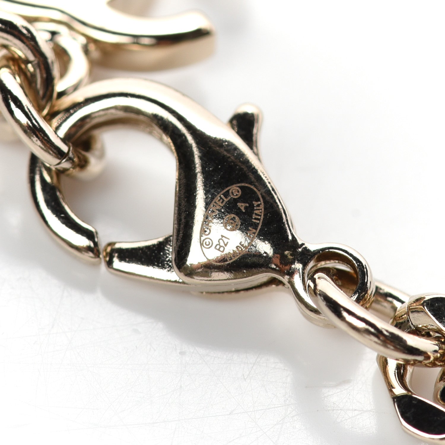 Chanel Crystal CC Chain Bracelet Gold Silver 4 of 4