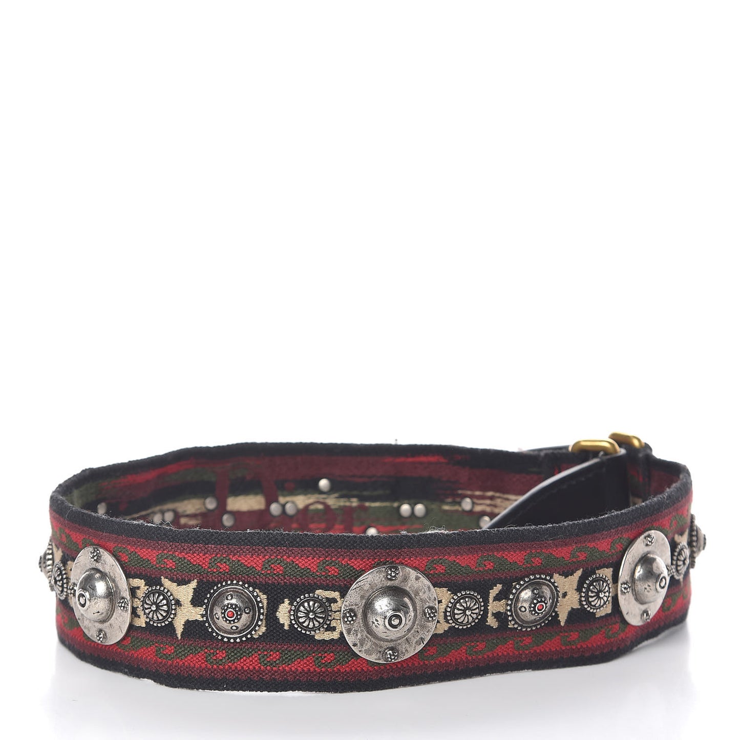 Canvas Embroidered Studded Bohemian Shoulder Strap Red