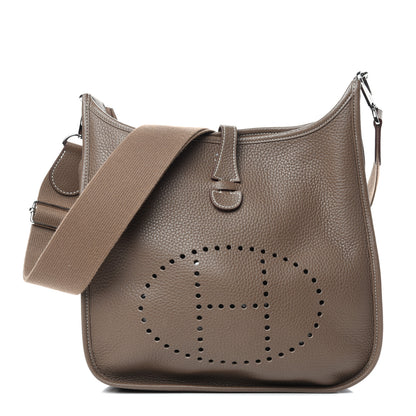 Hermes Taurillon Clemence Evelyne III PM Etoupe 1 of 10