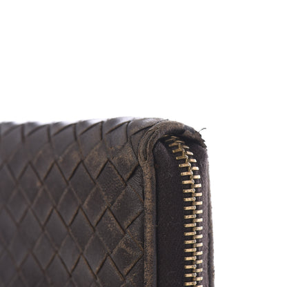 Bottega Veneta Nappa Intrecciato Zip Around Wallet Ebano 11 of 12