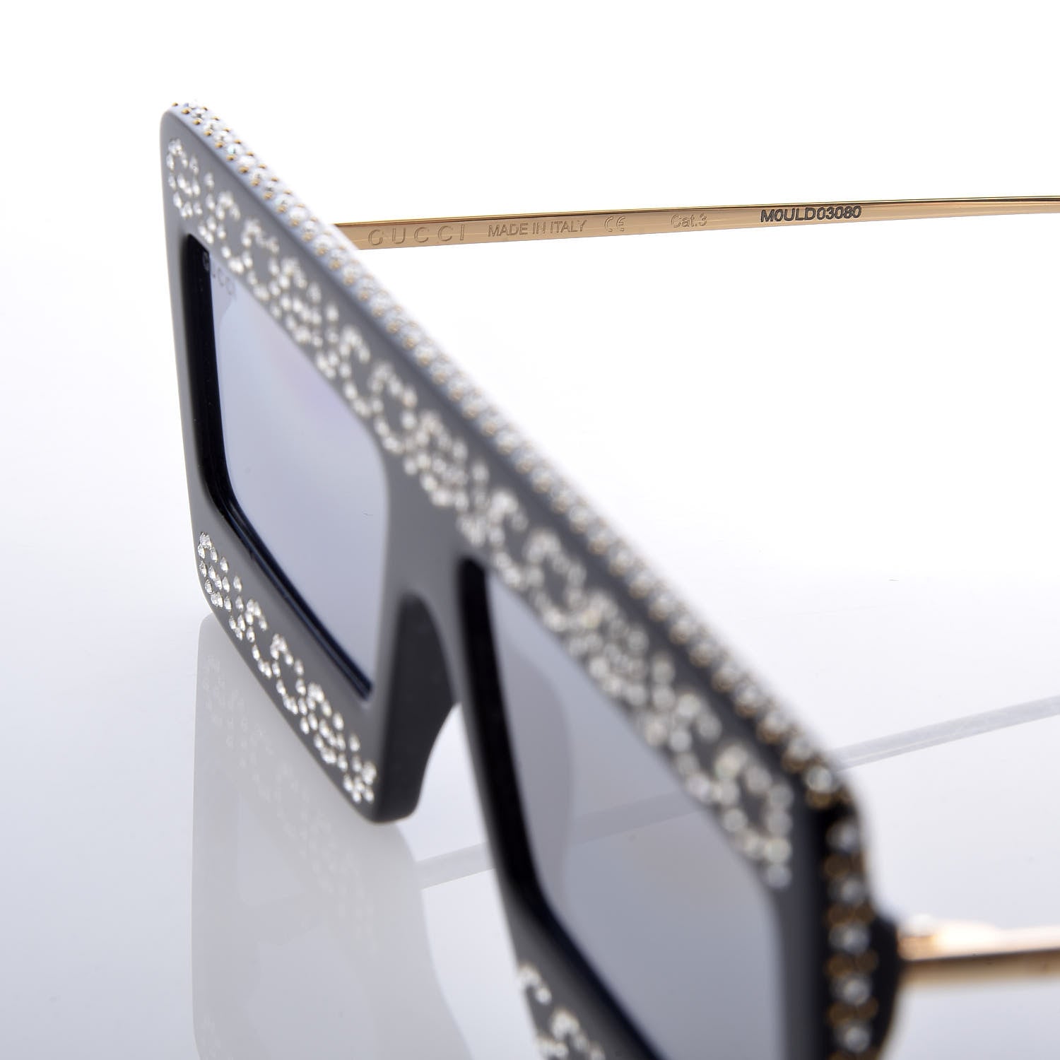 Gucci Acetate Crystal Mask-Frame Sunglasses GG0431S Black 7 of 8