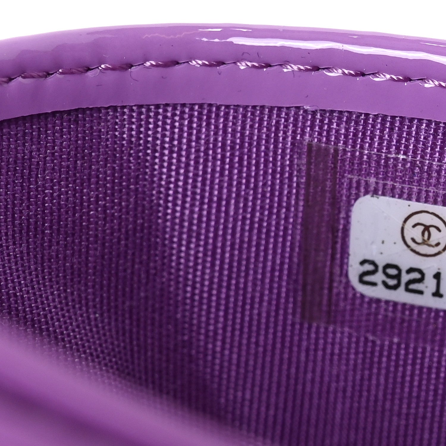 Chanel Patent Quilted Card Holder Purple 8 of 9