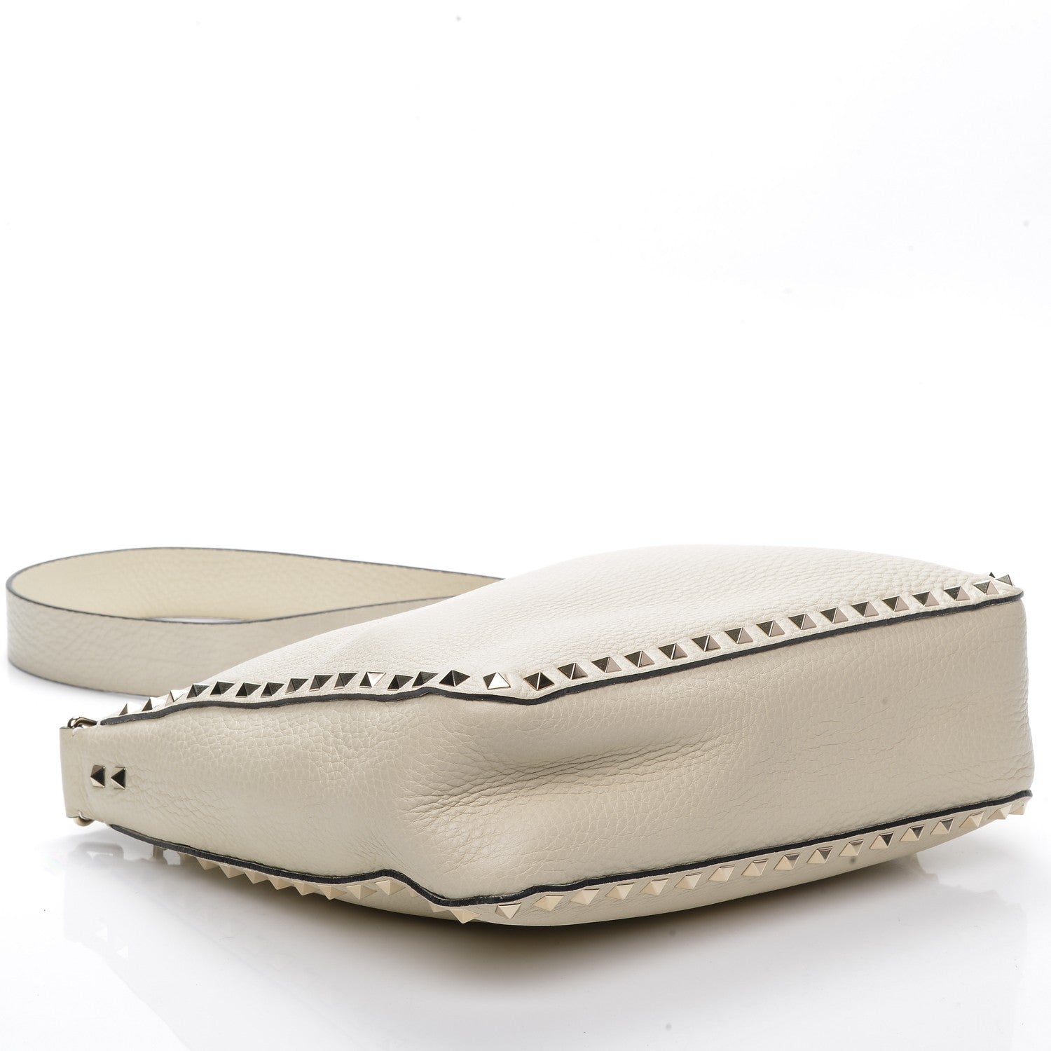 Valentino Garavani Pebbled Calfskin Small Rockstud Flip-Lock Messenger Bag Light Ivory 4 of 6