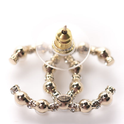 Chanel Pearl Crystal Nefertiti CC Earrings Gold 4 of 5