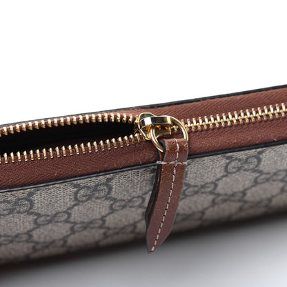 Gucci GG Supreme Monogram Cuoio Toscano Zip Around Wallet Beige Ebony Cuir 14 of 14