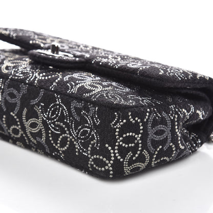 Chanel Tweed Strass Medium Pudong Double Flap Black 9 of 10