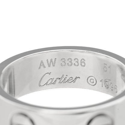 Cartier 18K White Gold 5.5mm LOVE Ring 51 5.75 4 of 4