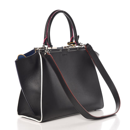 Fendi Vitello Dolce Shiny Nappa Petite 3Jours Tote Black Iris 4 of 10