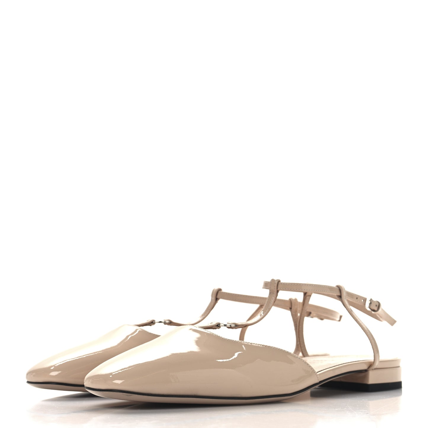 Vernice Crystal Double G Ballet Flat 41 Skin Rose