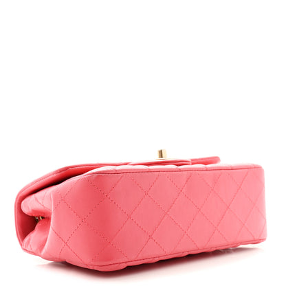 Chanel Lambskin Quilted Studded Mini Rectangular Flap Pink 4 of 12