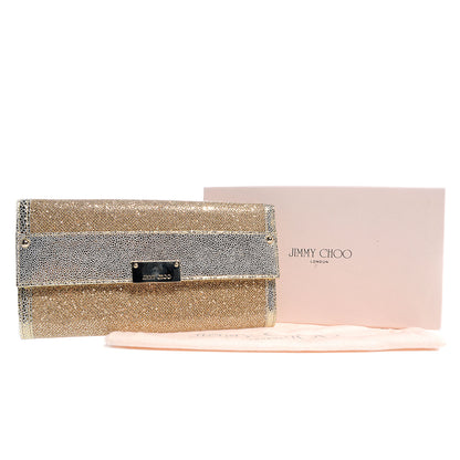 Jimmy Choo Glitter Fabric Reese Clutch Wallet Metallic 5 of 10