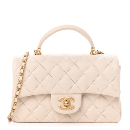Chanel Caviar Quilted Mini Top Handle Rectangular Flap Beige 1 of 10
