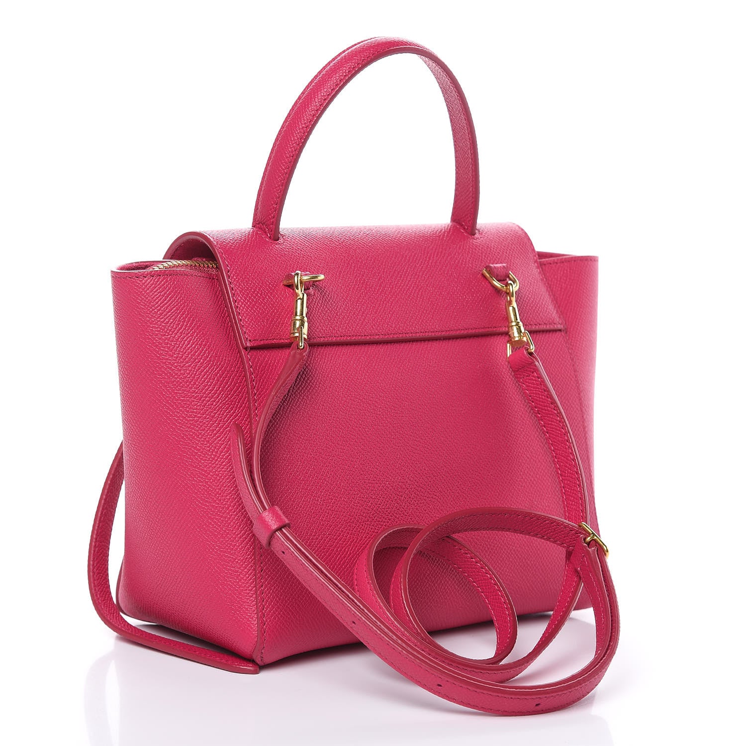 Celine Grained Calfskin Nano Belt Bag Raspberry 3 of 9