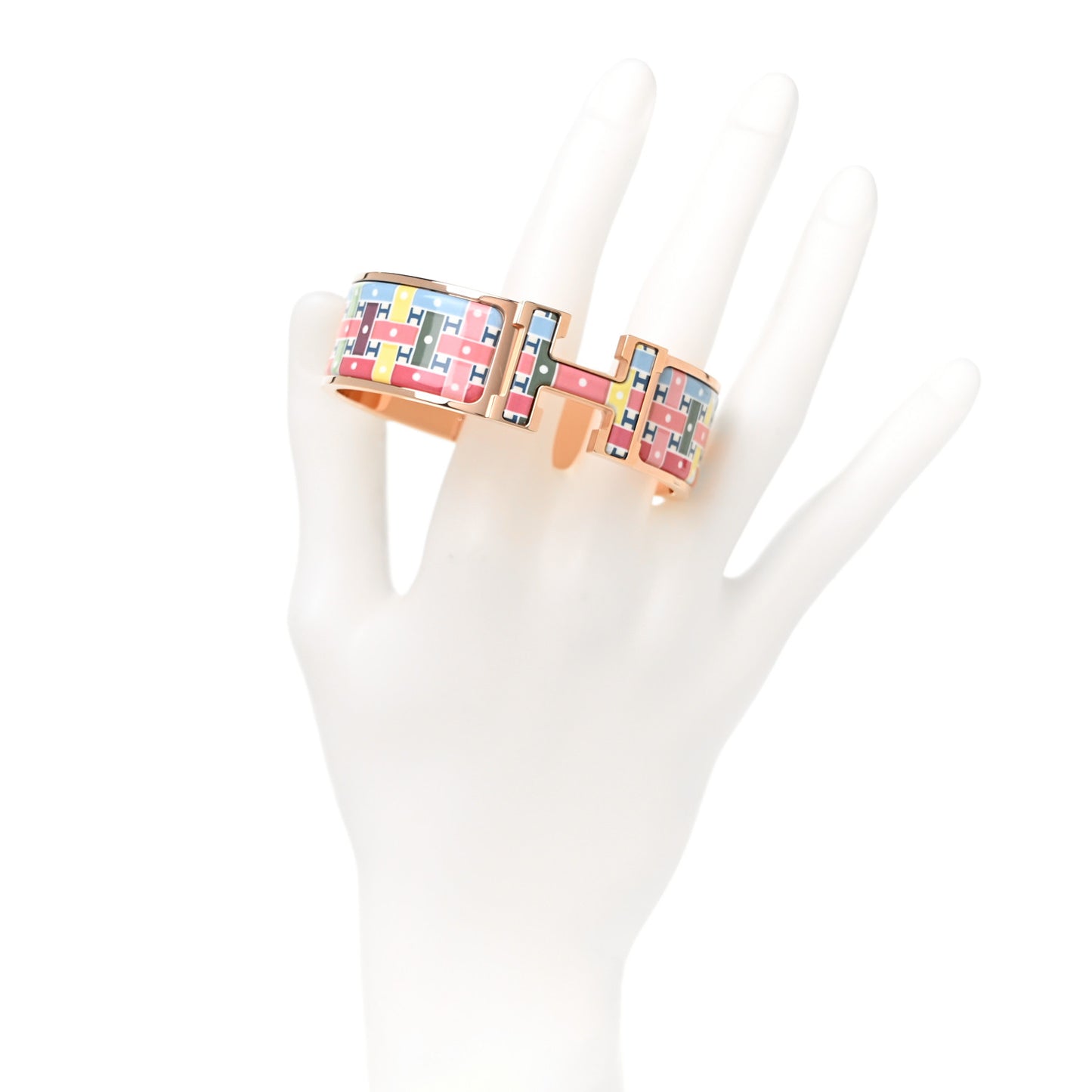 Enamel Print Son Du H Wide Clic Clac H Bracelet GM Album De Soie