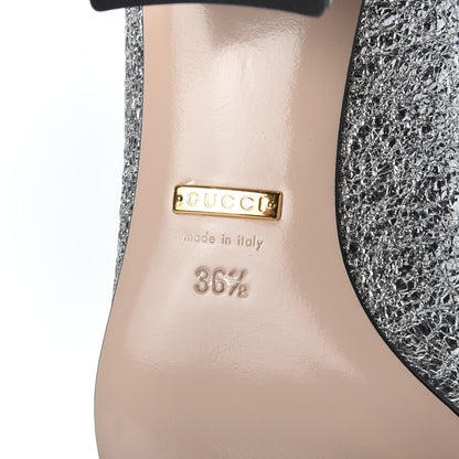 Gucci Galassia GG Marmont Fringe 50mm Loafer Pumps 36.5 Argento 10 of 11