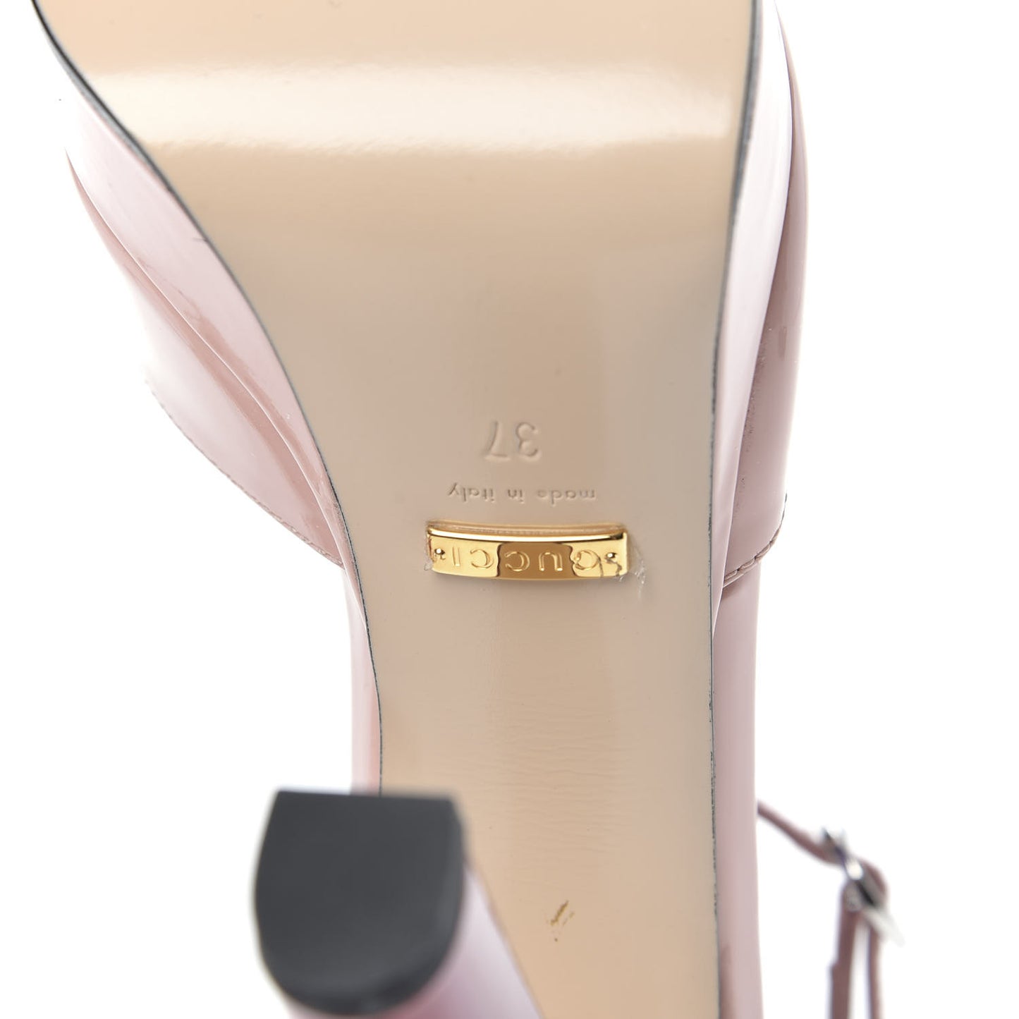 Patent Crystal GG Bow Sadie Spike Ankle Strap d'Orsay Platform High Heel Pumps 37 Perfecct Pink