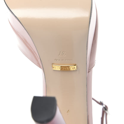 Gucci Patent Crystal GG Bow Sadie Spike Ankle Strap d'Orsay Platform High Heel Pumps 37 Perfecct Pink 6 of 9