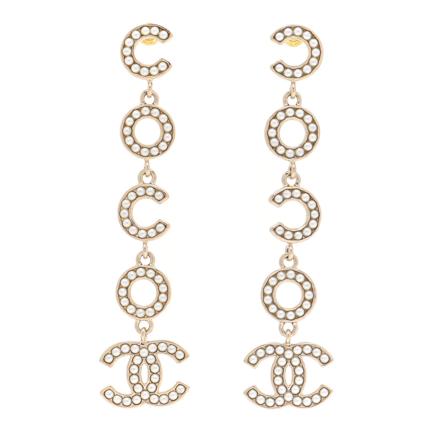 Pearl Coco Drop Earrings Gold
