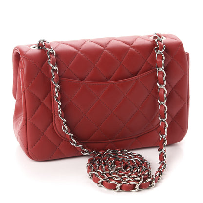 Chanel Lambskin Quilted Mini Rectangular Flap Red 3 of 11