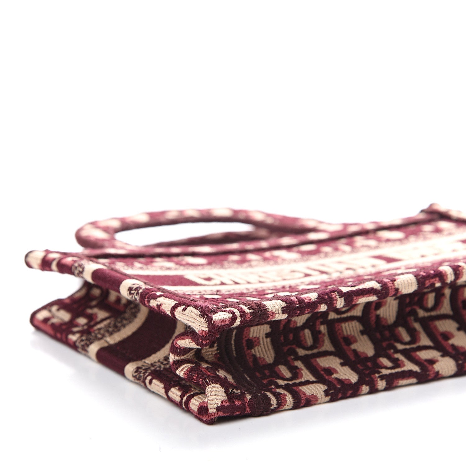 Christian Dior Oblique Mini Book Tote Burgundy Multicolor 7 of 9