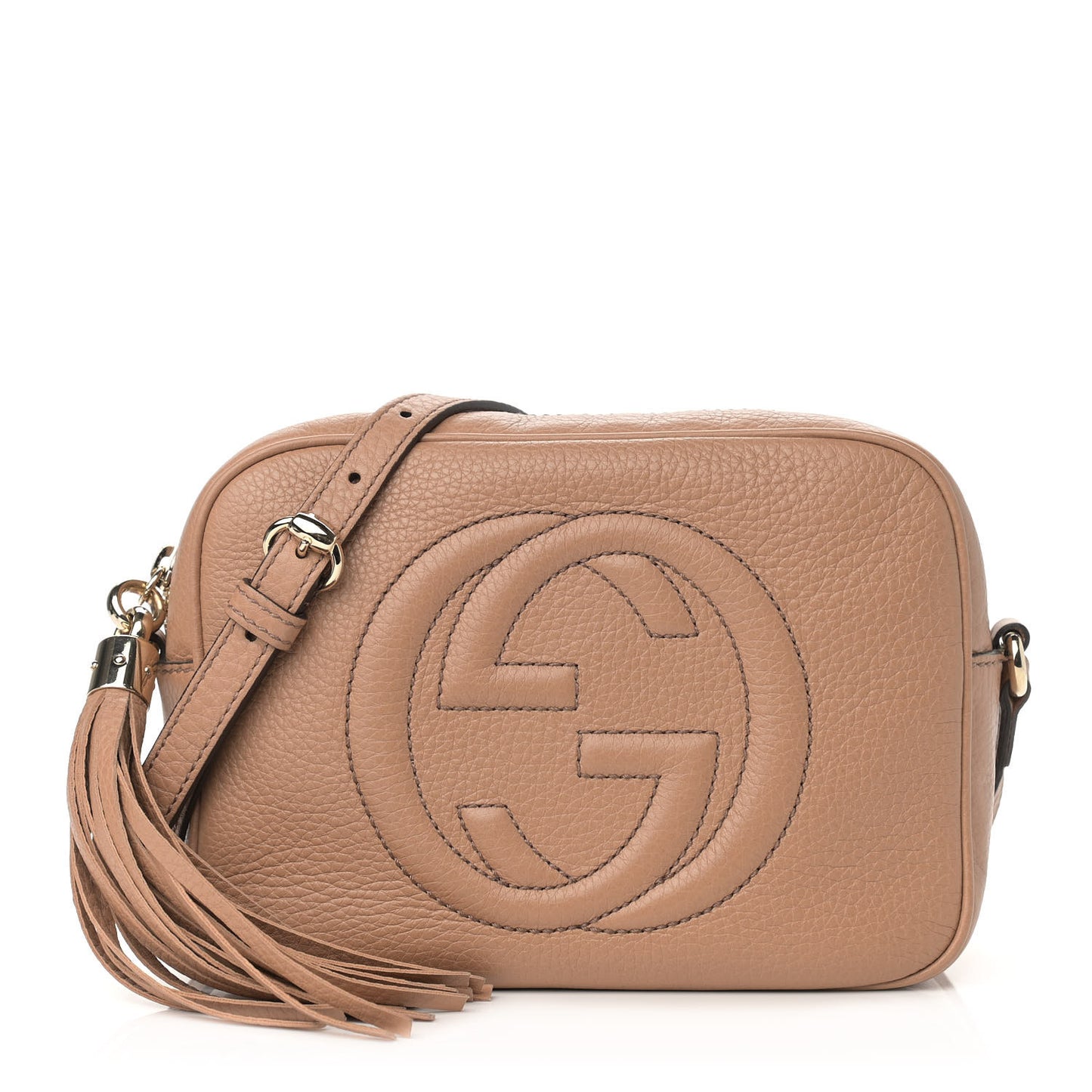 Pebbled Calfskin Small Soho Disco Bag Camelia