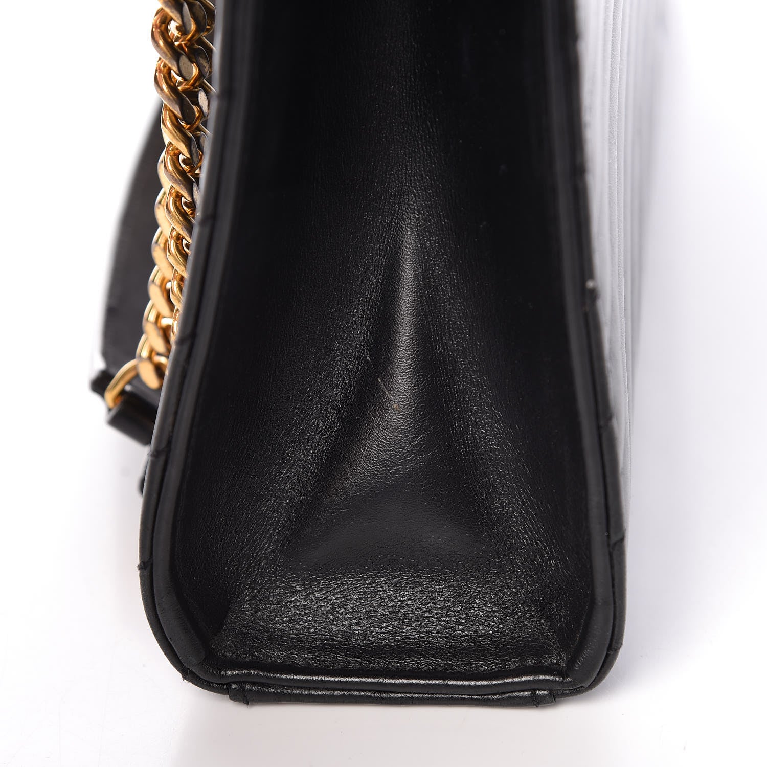 Saint Laurent Smooth Calfskin Matelasse Chevron Large Monogram Satchel Black 13 of 13