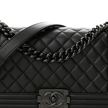 Chanel Caviar Quilted Medium Boy Flap So Black 8 of 11