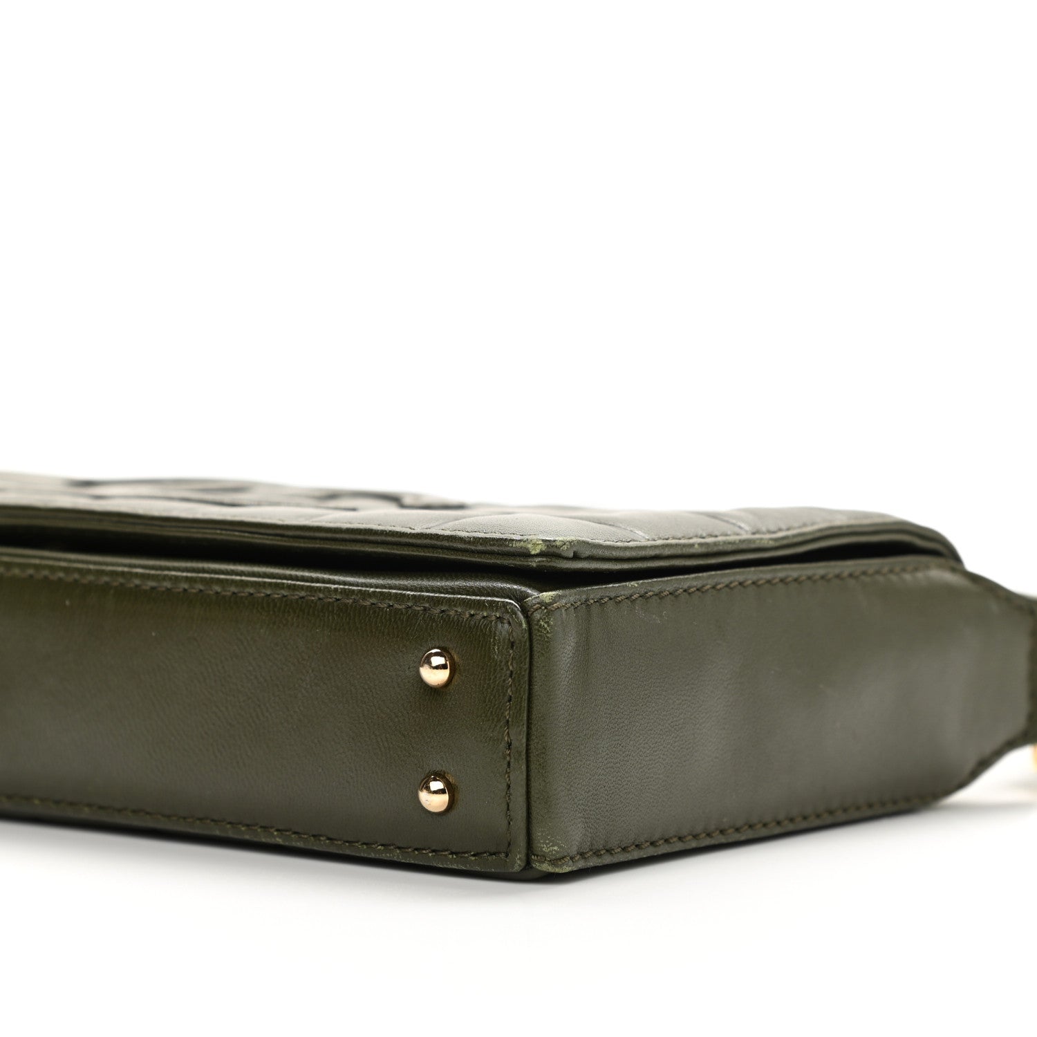 Chanel Lambskin Quilted CC Chocolate Bar Flap Green 10 of 12