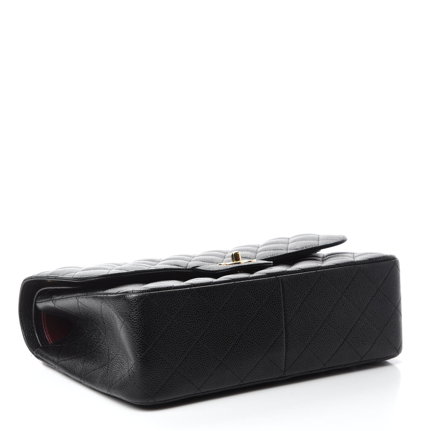 Caviar Quilted Jumbo Double Flap Black