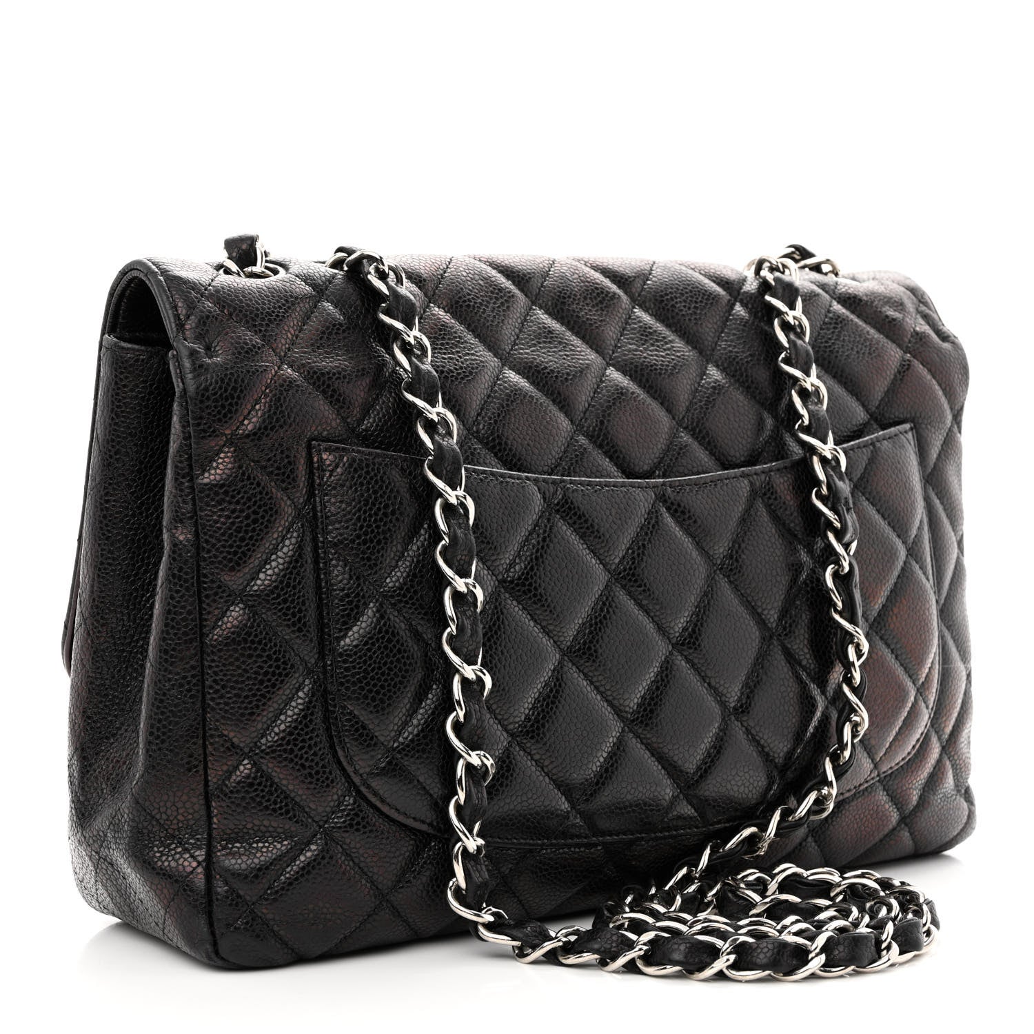 Chanel Caviar Quilted Jumbo Single Flap Black 3 of 9