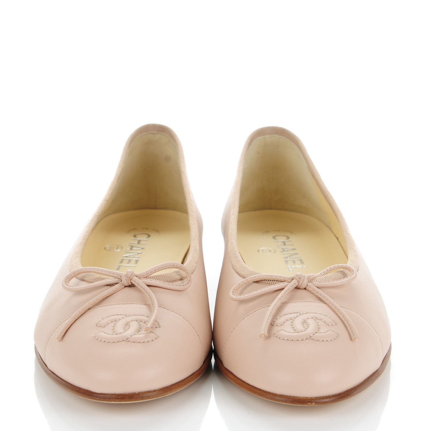 Chanel Calfskin CC Cap Toe Ballerina Flats 38 Light Pink 2 of 7