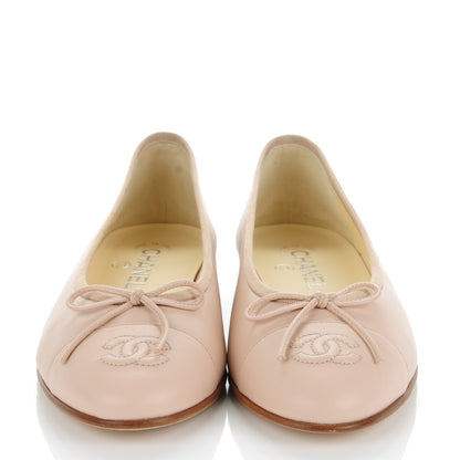 Chanel Calfskin CC Cap Toe Ballerina Flats 38 Light Pink 2 of 7