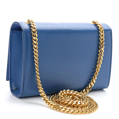 Saint Laurent Grain De Poudre Small Classic Monogram Kate Satchel Royal Blue 3 of 10