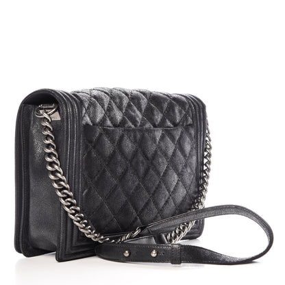 Chanel Iridescent Calfskin Quilted New Medium Gentle Boy Flap Black 3 of 10